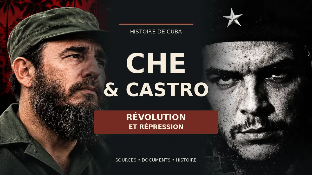 Illustration de Che Guevara et Fidel Castro, intitulée Révolution et répression