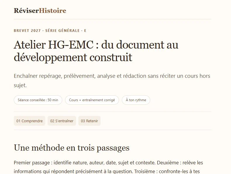 Atelier HG-EMC : du document au développement construit