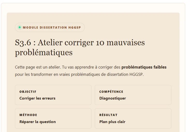 Atelier HGGSP pour corriger des problématiques de dissertation