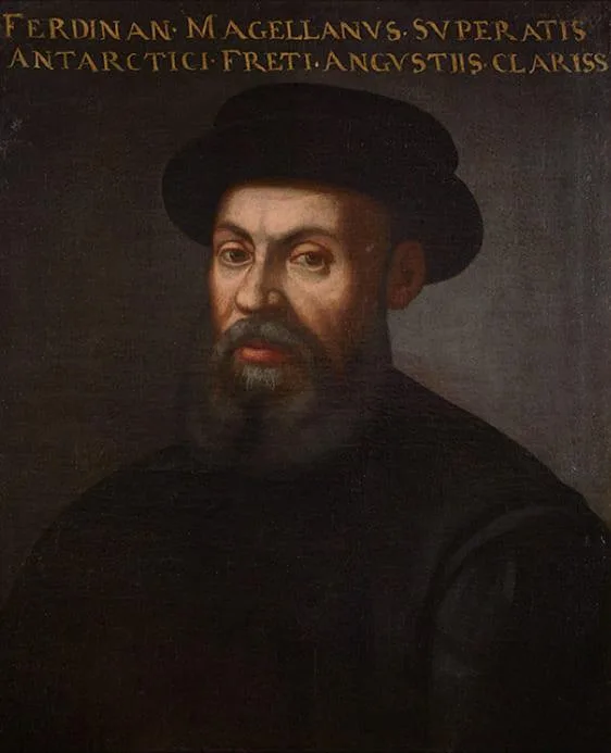 Portrait de Fernand de Magellan en habits noirs et chapeau, explorateur portugais au service de lâEspagne