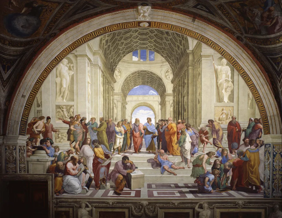 Fresque de Raphaël représentant les grands philosophes de l’Antiquité, symbole de l’humanisme à la Renaissance.