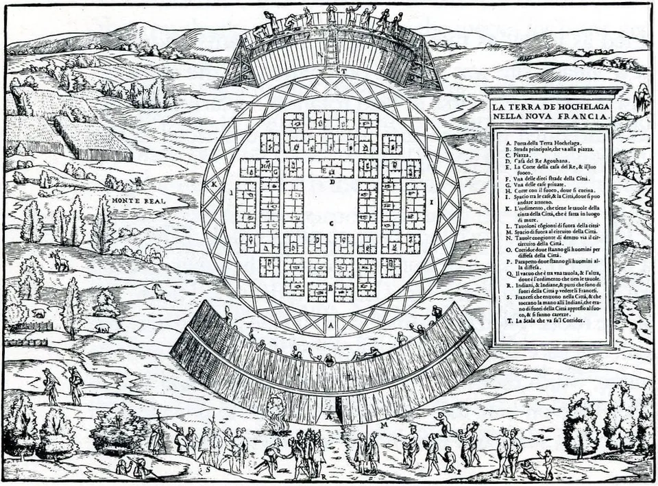 Gravure représentant Jacques Cartier explorant le golfe du Saint-Laurent en 1534