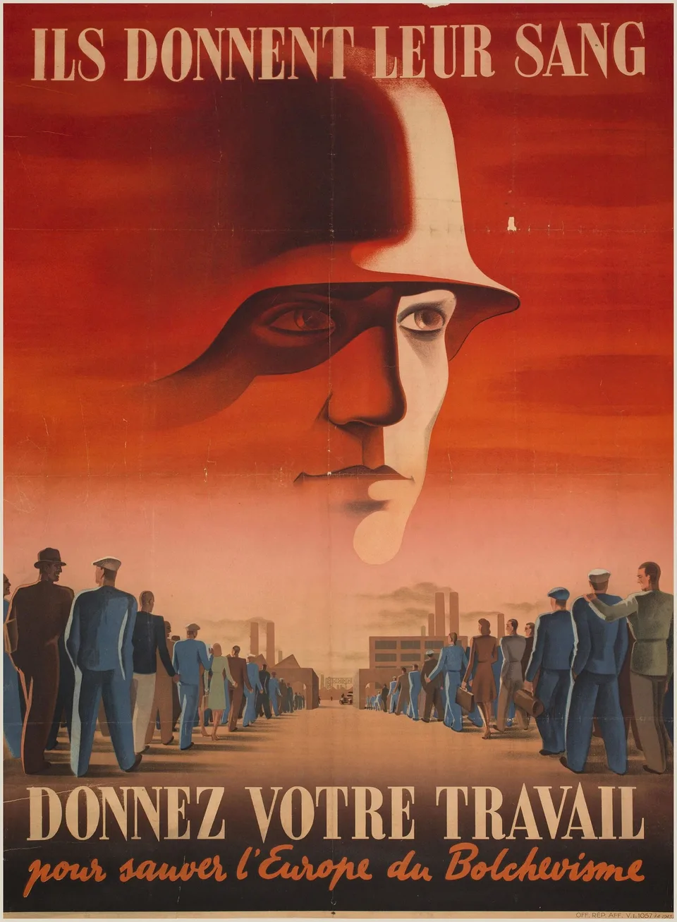 Affiche de propagande STO en France, travail obligatoire vers l’Allemagne