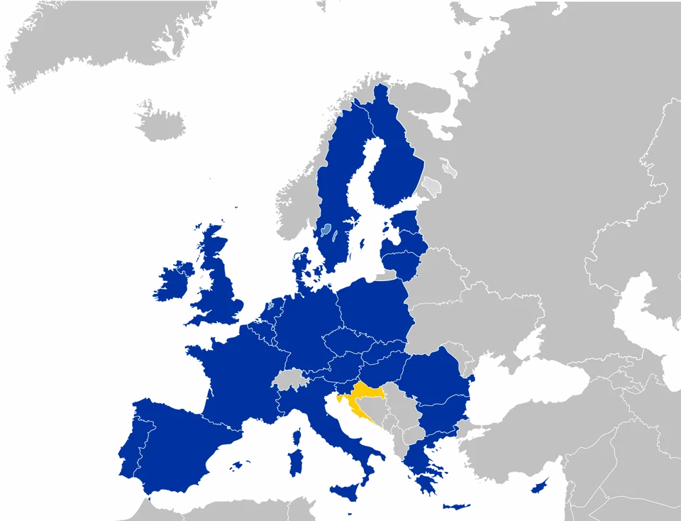 Carte des 28 États membres de l’Union européenne avant le Brexit
