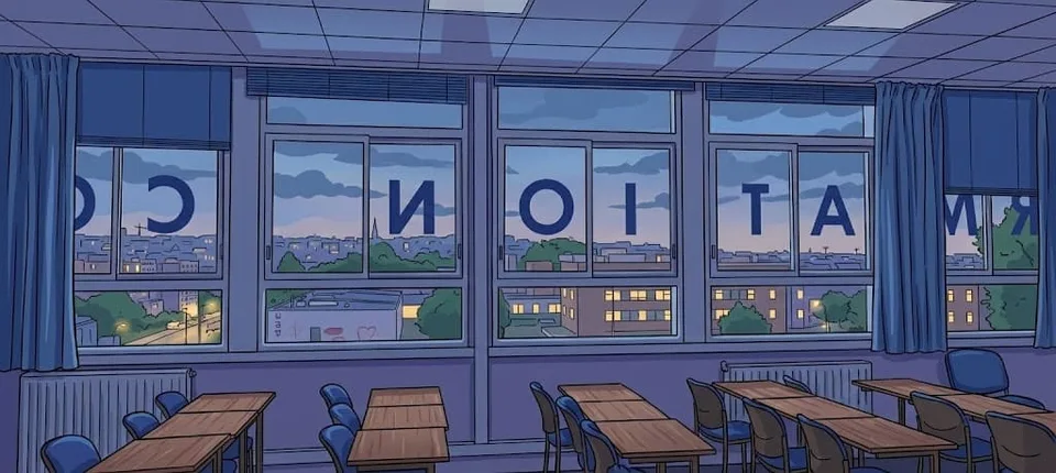 Salle de cours vide du DAEU à l’UBO après les cours du soir