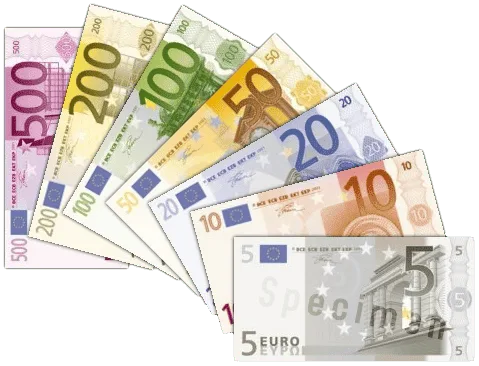 Ensemble de billets en euro, monnaie commune à plusieurs pays européens