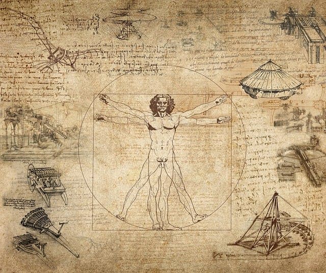 Croquis de machines de Léonard de Vinci à la Renaissance