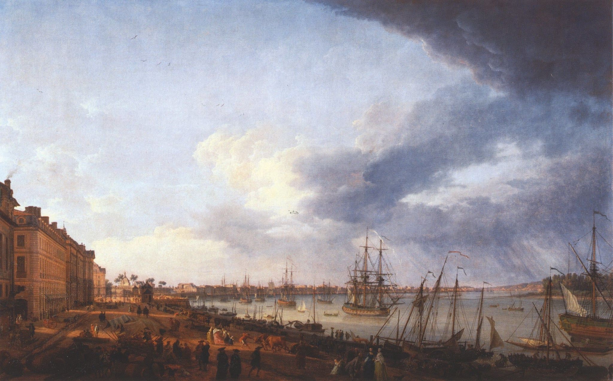 Vue du port de Bordeaux animé par le commerce colonial au XVIIIe siècle