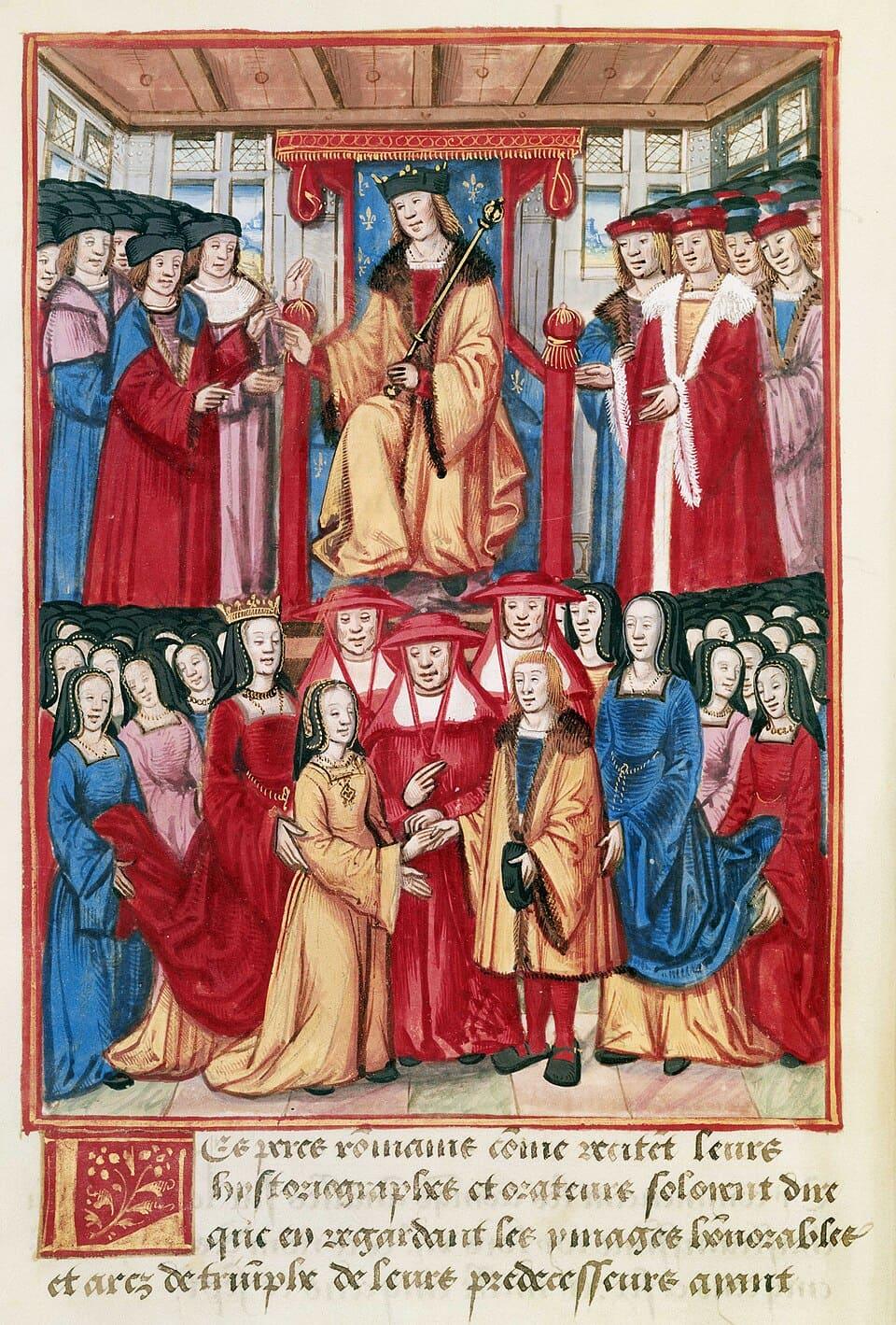 Miniature des fiançailles de François d’Angoulême et Claude de France