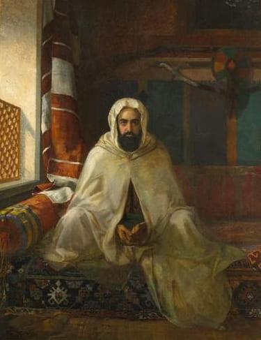 Peinture de l’émir Abd el-Kader, chef de la résistance algérienne