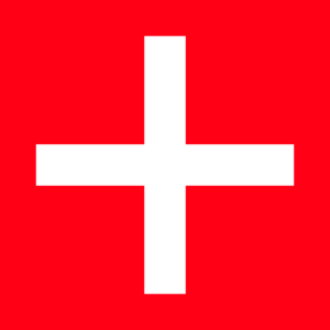 Ancienne version de la croix suisse, symbole blanc sur fond rouge utilisée par les Confédérés au Moyen Âge