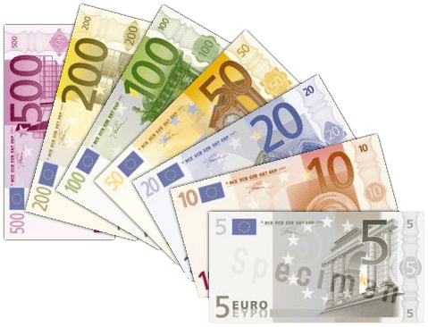 Ensemble de billets en euro, monnaie commune à plusieurs pays européens