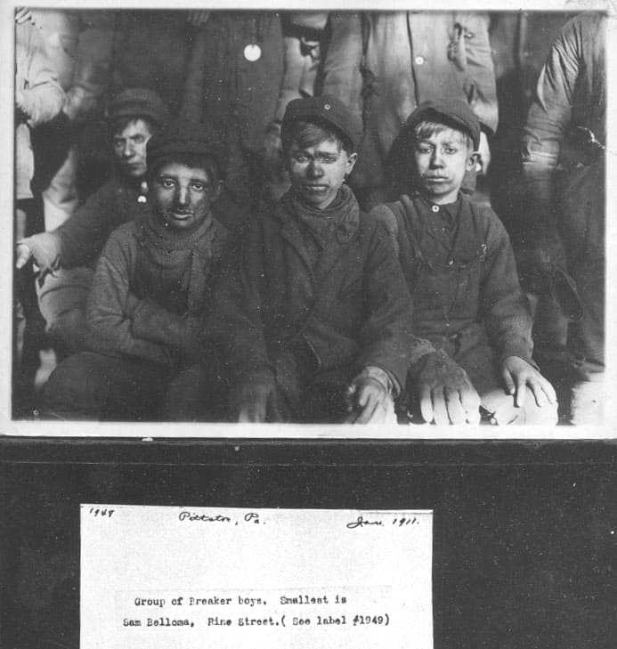 Groupe d’enfants au travail dans la North Ashland Colliery
