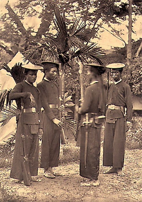 Tirailleurs tonkinois, Indochine française, vers 1885