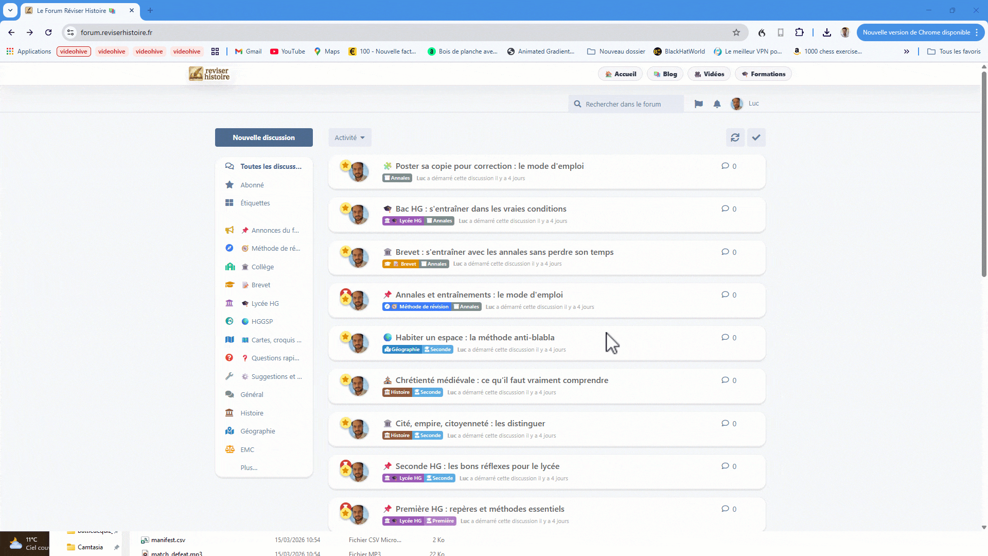 Démo du forum privé Réviser l'Histoire