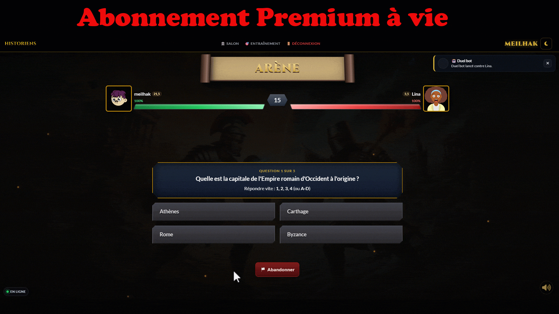 Démo de Battledequiz premium
